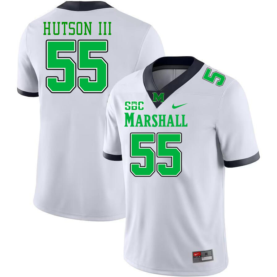 Marshall Thundering Herd #55 Paul Hutson III College Football Jerseys,Uniforms-White